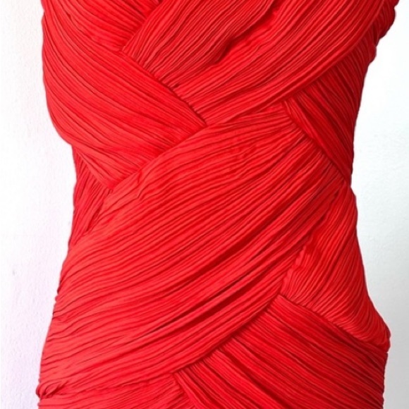 AKIRA BLACK LABEL Red V Neck dress- Small - Picture 5 of 6